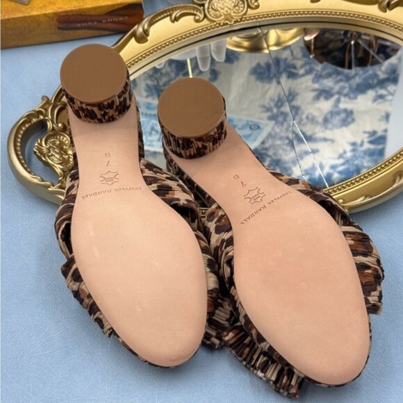 🆕 LOEFFLER RANDALL 🧿 NWOB Emilia Heeled Mules, Brown Leopard, Sz 7 - Picture 6 of 15